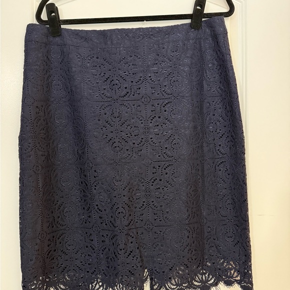 Never Worn! Elegant Navy Lace Skirt - Picture 3 of 3